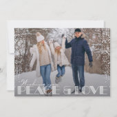 Retro Peace and Love Typography Kerstmis Feestdagenkaart (Voorkant)