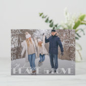 Retro Peace and Love Typography Kerstmis Feestdagenkaart (Staand voorkant)