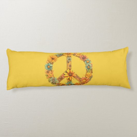 Retro Peace Body Pillow Lichaamskussen (Achterkant)