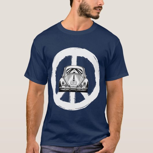 Retro Peace Car Buggy Bug Auto California Love T-shirt (Voorkant)