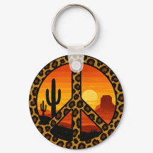retro peace desert sleutelhanger