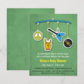 Retro Peace Guitar Rock en Roll Baby Boy Shower Kaart (Voorkant / Achterkant)