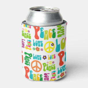 Retro Peace Hippy Sign Patroon Blikjeskoeler