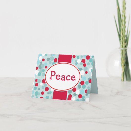 Retro Peace Holiday Kaart (Voorkant)