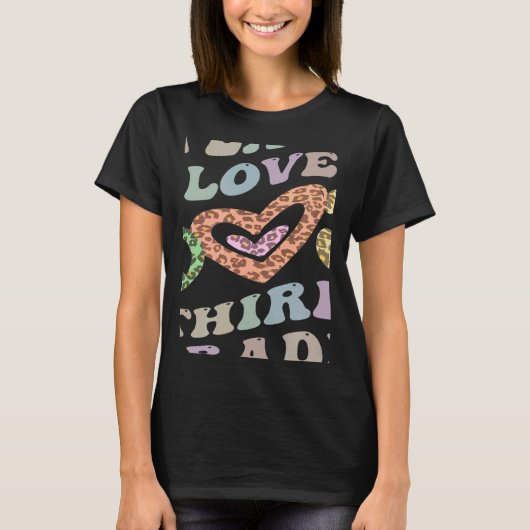 Retro PEACE LOVE 3RD GRADE Groovy Leopard Print TH T-shirt (Voorkant)