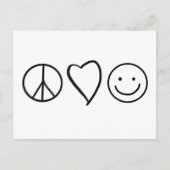Retro Peace Love and Happiness Briefkaart (Voorkant)