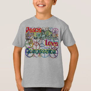 Retro Peace Love Compassion T-shirt