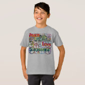 Retro Peace Love Compassion T-shirt (Voorkant volledig)