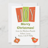 Retro Peace Love Double Photo kerstkaart (Achterkant)