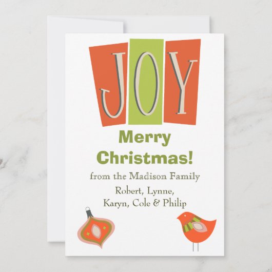 Retro Peace Love Double Photo kerstkaart (Achterkant)