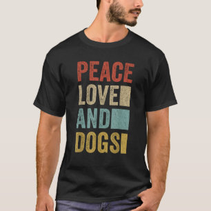 Retro Peace Love en Dogs T-shirt