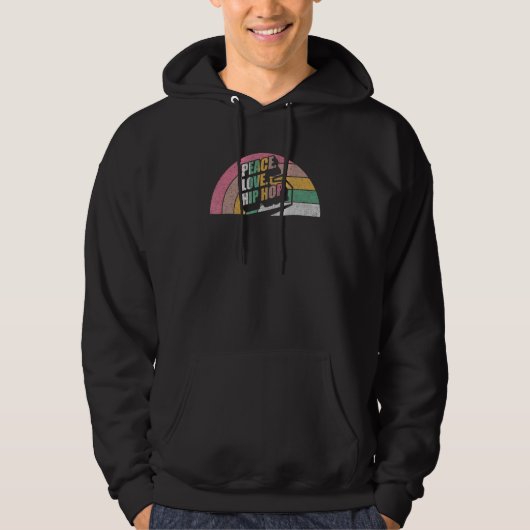 Retro Peace Love Hip Hop Dancing Hoodie (Voorkant)