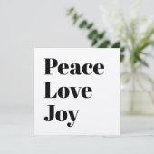 Retro Peace Love Joy minimalistisch kraft Feestdagenkaart (Staand voorkant)