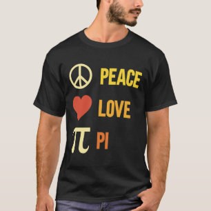 Retro Peace Love Pi 3.14 Happy Pi Day Wiskunde Pun T-shirt