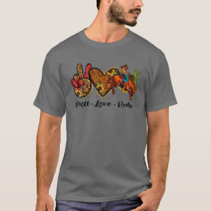 Retro Peace Love Rodeo Cowboy Boots Western Countr T-shirt