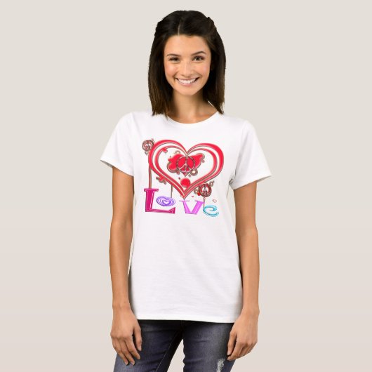 Retro Peace & Love T-shirt (Voorkant volledig)