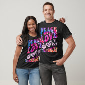 Retro PEACE LOVE TECHNOLOGIE Computer Teach T-shirt (Unisex)