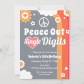 Retro Peace Out 10e verjaardag Kaart (Voorkant)