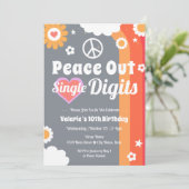 Retro Peace Out 10e verjaardag Kaart (Staand voorkant)