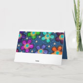 Retro Peace Out Hippie Style Flower Power Patroon Kaart (Achterkant)