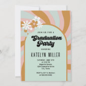 Retro Peace Out Hippy Photo Afstuderen Invitation Kaart (Achterkant)