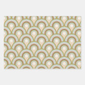 Retro Peace Rainbow Dove Neutral Fun Floral Inpakpapier Vel (Voorkant)