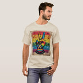Retro Peace Sign Anti-Bullying T-Shirt (Voorkant volledig)