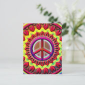 RETRO PEACE SIGN BRIEFKAART (Staand voorkant)