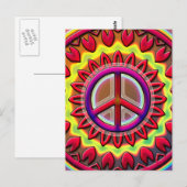 RETRO PEACE SIGN BRIEFKAART (Voorkant / Achterkant)