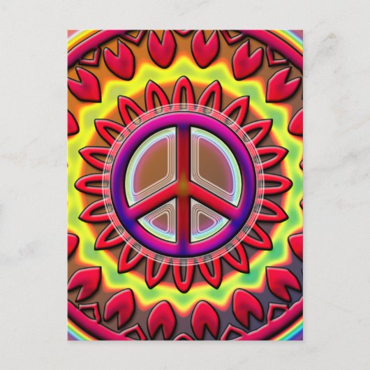 RETRO PEACE SIGN BRIEFKAART (Voorkant)