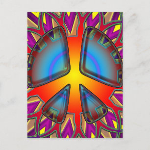 RETRO PEACE SIGN BRIEFKAART