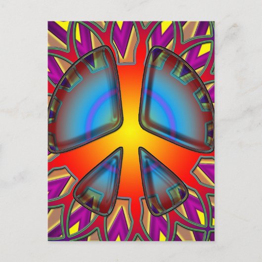 RETRO PEACE SIGN BRIEFKAART (Voorkant)