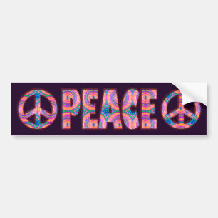 RETRO PEACE SIGN BUMPERSTICKER