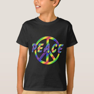 Retro Peace Sign donker t-shirt voor kind