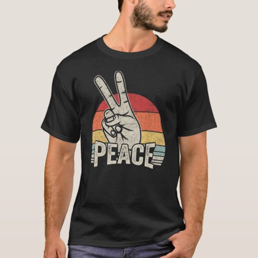 Retro Peace Sign Hippie Love T-shirt (Voorkant)