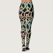 Retro Peace Sign Kleurrijke Leggings (Achterkant)