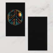 Retro Peace Sign Natuur Hippie Hiking Visitekaartje (Voorkant / Achterkant)