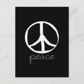 Retro Peace Sign op zwarte achtergrond Briefkaart (Voorkant)