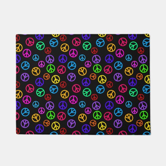 Retro Peace Sign Patroon Deurmat (Voorkant)