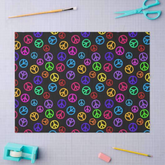 Retro Peace Sign Patroon Tissuepapier (Craft)