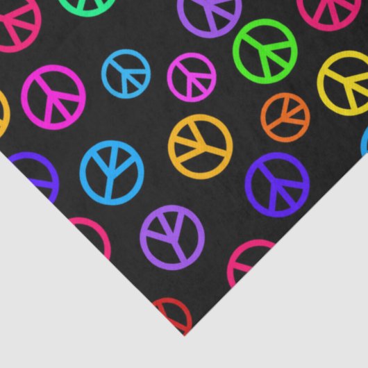 Retro Peace Sign Patroon Tissuepapier (Detail)