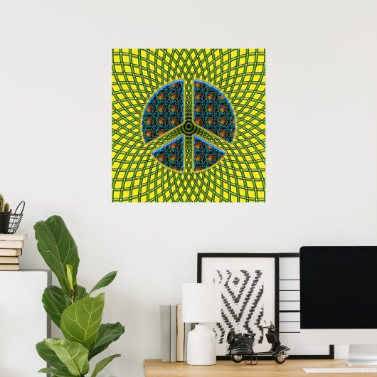 RETRO PEACE SIGN POSTER (Thuiskantoor)