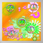 Retro Peace Sign-Poster Poster (Voorkant)
