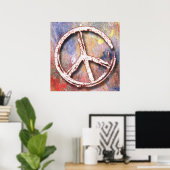 RETRO PEACE SIGN-POSTER POSTER (Thuiskantoor)