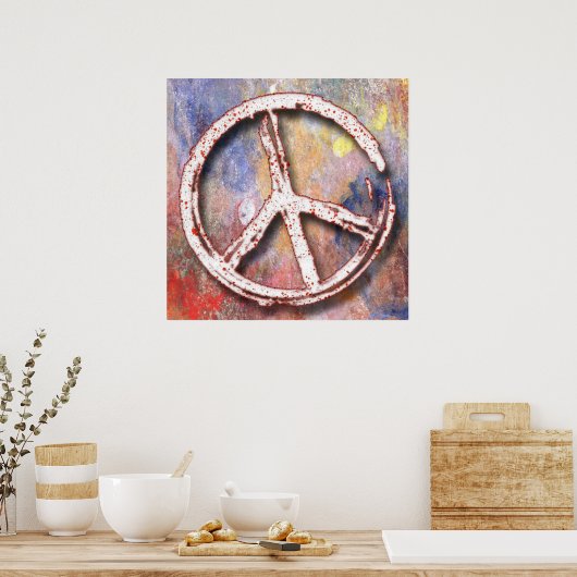 RETRO PEACE SIGN-POSTER POSTER (Keuken)