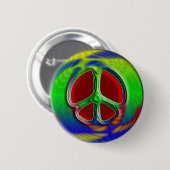 RETRO PEACE SIGN RONDE BUTTON 5,7 CM (Voorkant /achterkant)