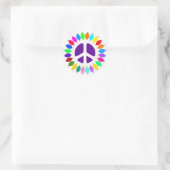 RETRO PEACE SIGN RONDE STICKER (Tas)