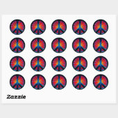 RETRO PEACE SIGN RONDE STICKER (Vel)