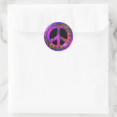 RETRO PEACE SIGN RONDE STICKER (Tas)