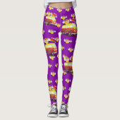 Retro Peace Sign Smiley Hippy Van 1960's 1970-inch Leggings (Voorkant)